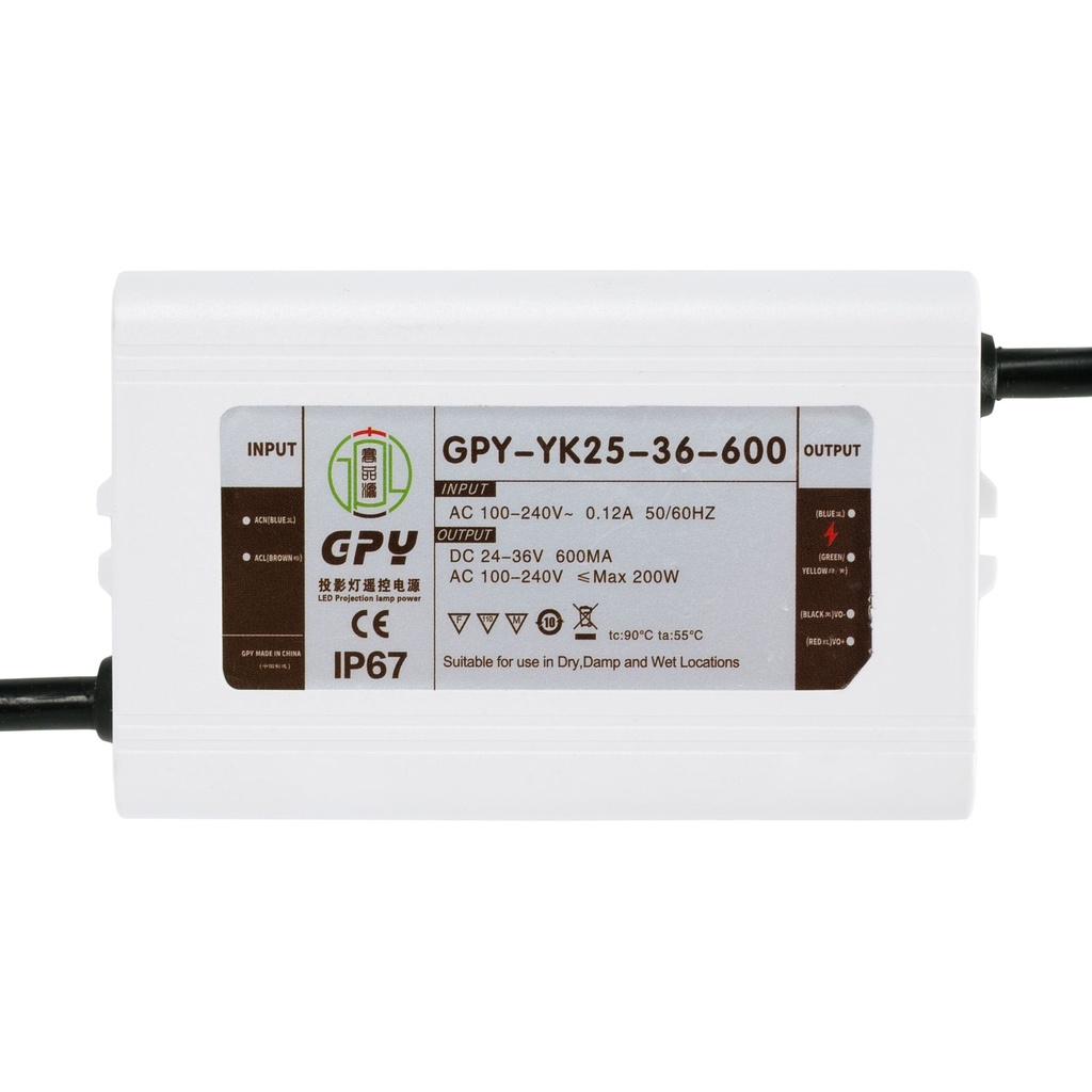 Proyector de logos LED orientable "GOBO" para exterior IP65 de 20W