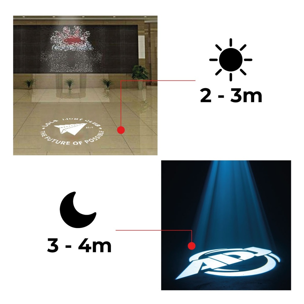 Proyector de logos 15W con conector monofásico