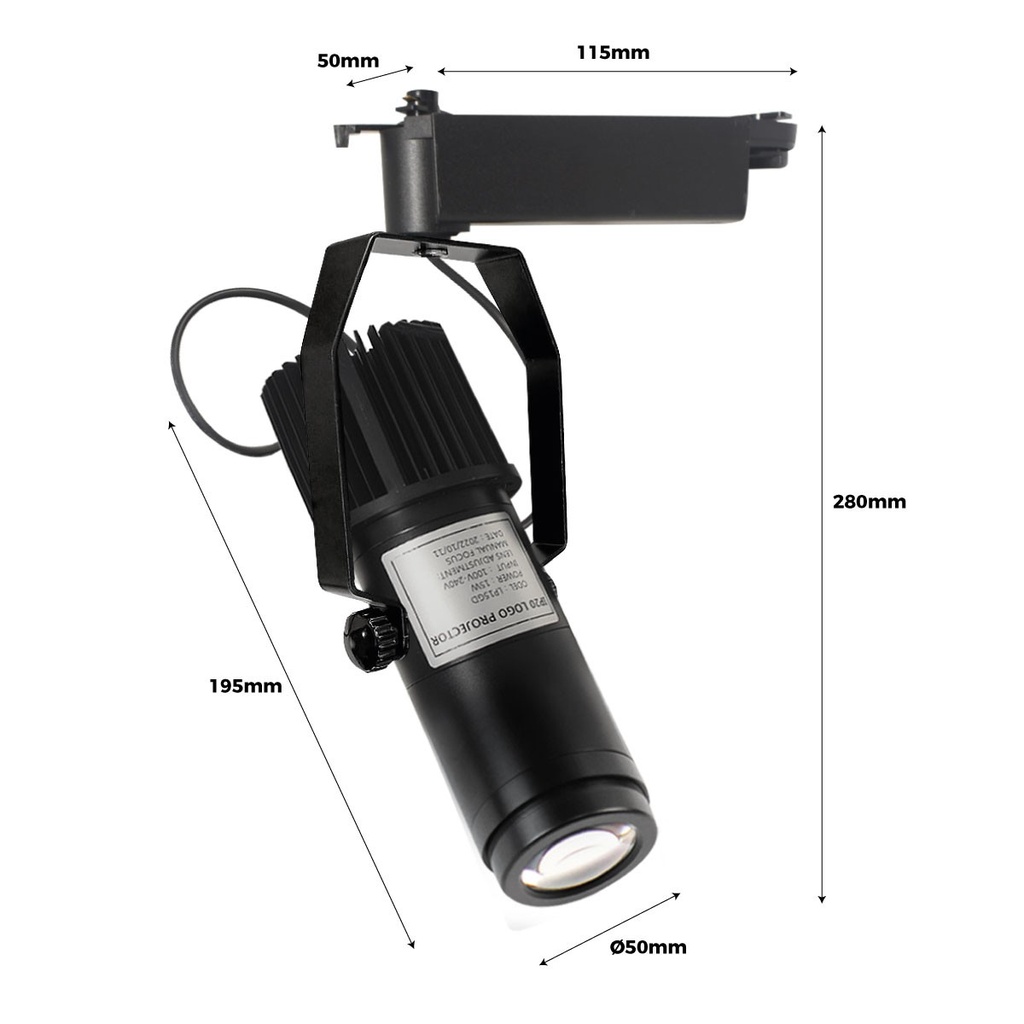 Proyector de logos 15W con conector monofásico