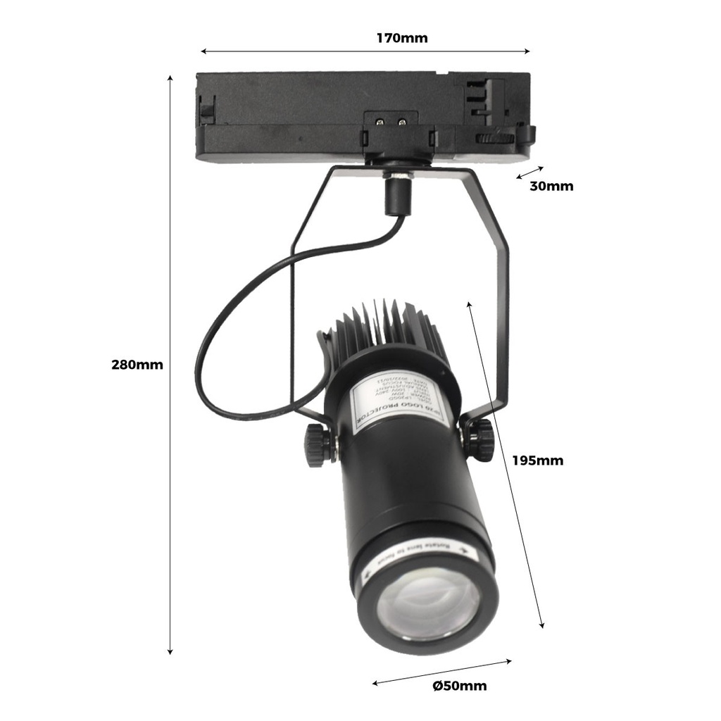 Proyector de logos 20W con conector trifásico