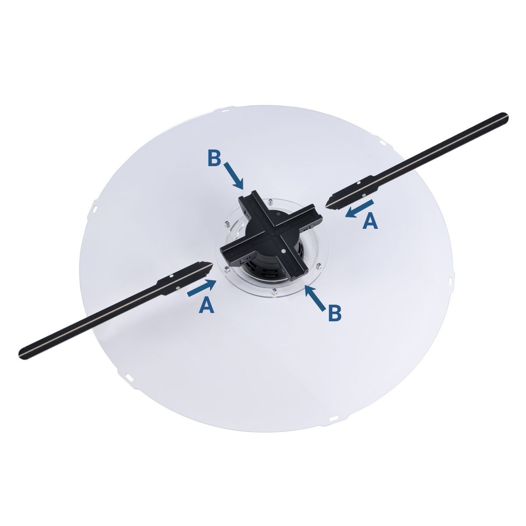Ventilador holográfico 3D de mesa 120W 24V