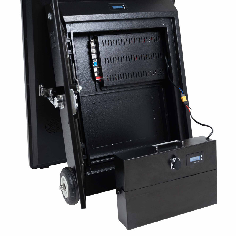 Display publicitario portátil 43'' exterior - LCD full HD - Con ruedas y batería