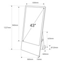 Display publicitario portátil 43'' exterior - LCD full HD - Con ruedas y batería